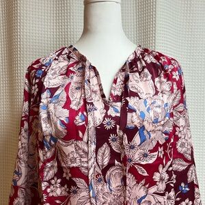🌸The Pioneer Woman🌸 Poet Blouse with Raglan sleeves- Rhubarb- XXL